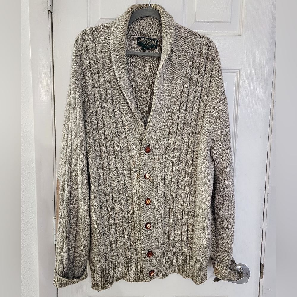 American Eagle Outfitters Vintage Wool Cable Knit Cardigan XL | Made in USA